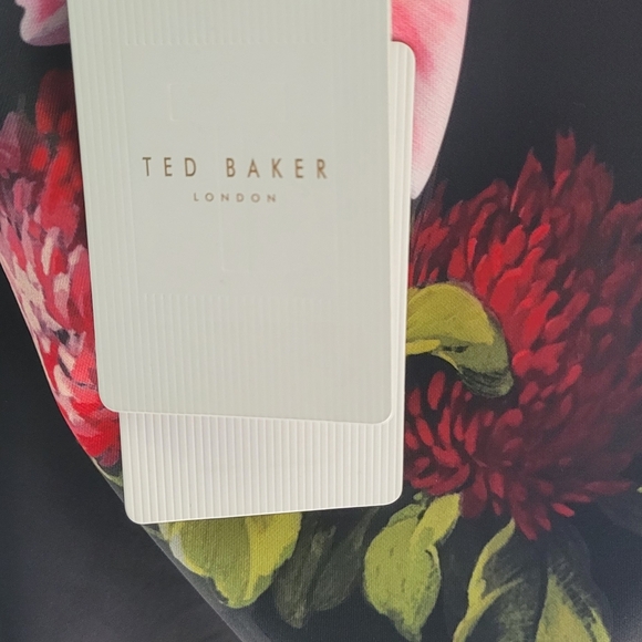 Ted Baker Polayo Berry Sundae Asymmetric Dress Floral One-Shoulder Dress US Sz 8 - Picture 9 of 11